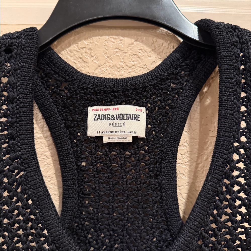 NWT ZADIG & VOLTAIRE Nabya Tank Top In Noir - Picture 8 of 9